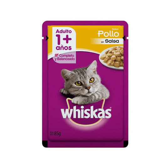 ALIMENTO PARA GATO WHISKAS SABOR A POLLO 85 GR