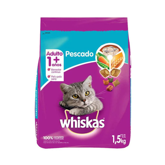 ALIMENTO PARA GATO WHISKAS SABOR A PESCADO 1.5 KG