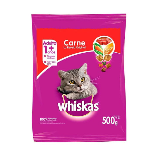 ALIMENTO PARA GATO WHISKAS CARNE ORIGINAL 500 GR