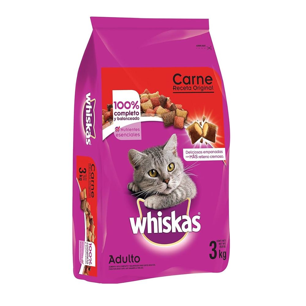 ALIMENTO PARA GATO WHISKAS CARNE ORIGINAL 3 KG