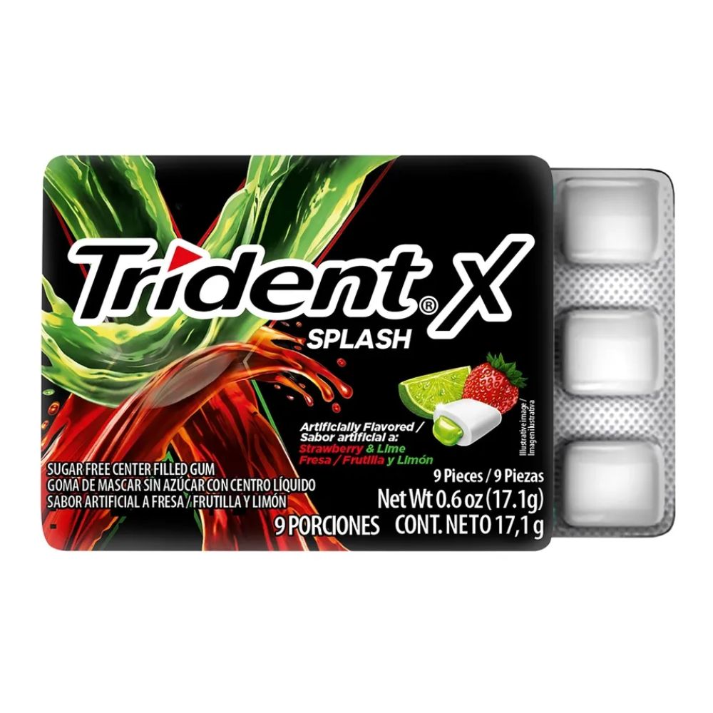CHICLES TRIDENT SPLASH FRESA LIMON