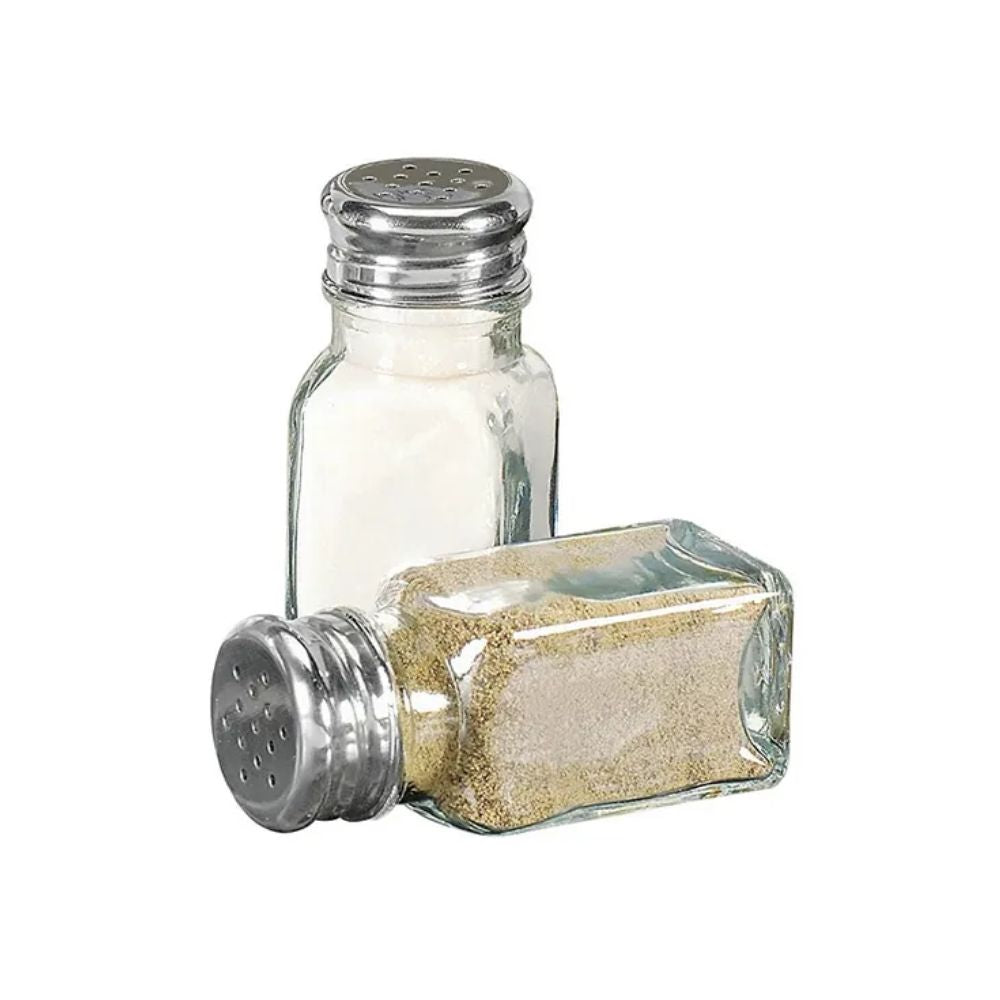 SALERO Y PIMENTERO DE VIDRIO TRANSPARENTE