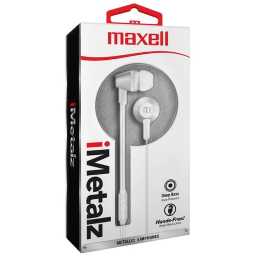 AUDÍFONOS METÁLICOS BLANCOS CON MICRÓFONO Y TAPÓN DE SILICONA