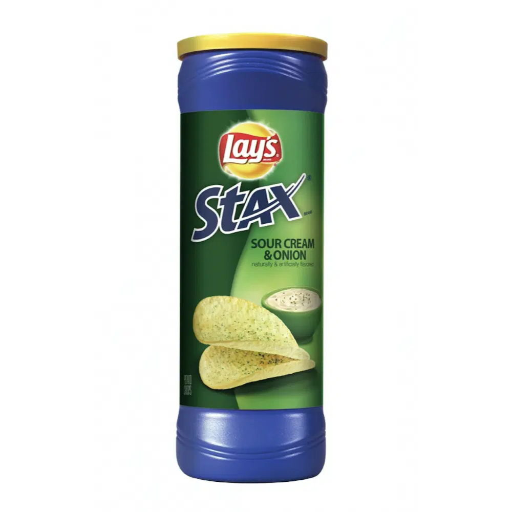 PAPAS LAYS STAX SOUR CREAM & ONION LARGE