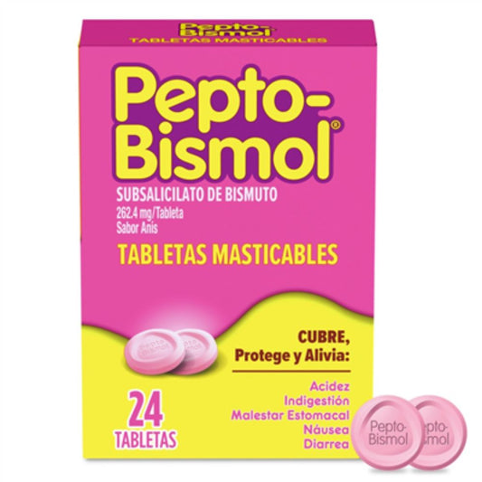 PEPTOBISMOL MASTICABLE CAJA 24 UND