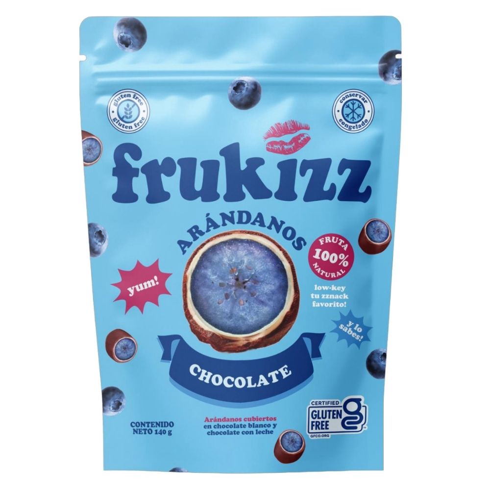 FRUKIZZ ARANDANOS CUBIERTOS CON CHOCOLATE 140 GRS