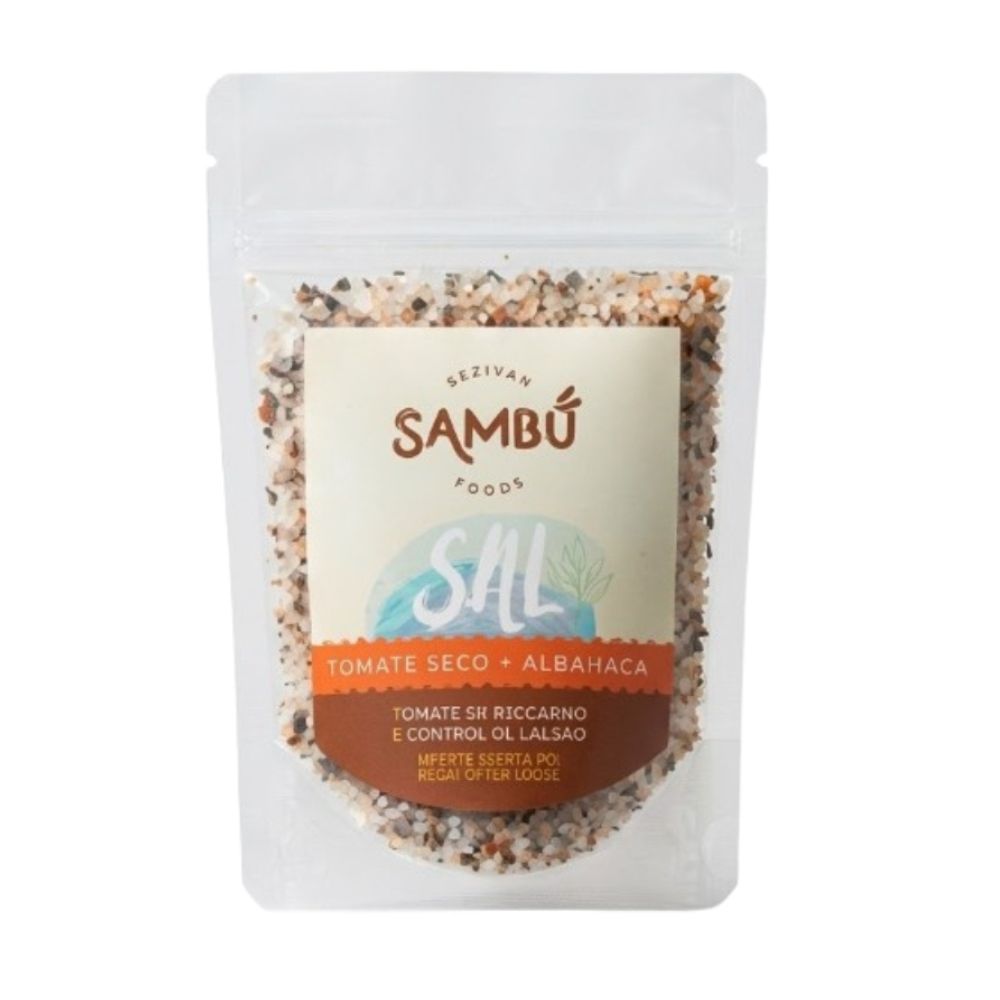 SAL CON TOMATE SECO Y ALBAHACA SAMBU 90 GR