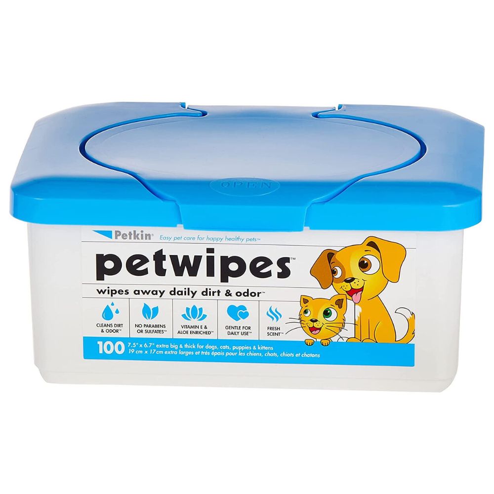 TOALLITAS HUMEDAS PARA MASCOTAS PETWIPES 100 UND
