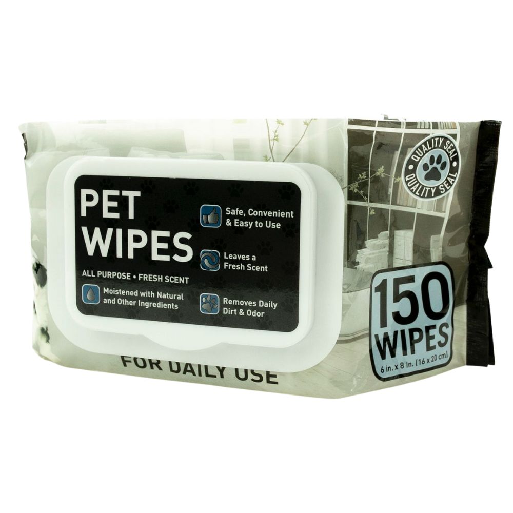 TOALLITAS HUMEDAS PARA MASCOTAS MULTIUSOS PETWIPES 150 UND