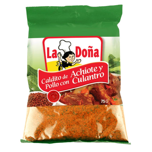 CALDITO DE ACHIOTE Y POLLO CON CULANTRO LA DOÑA 75 GRS