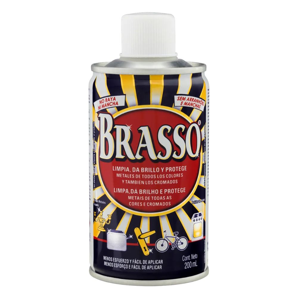 PULIDOR Y ABRILLANTADOR DE METAL BRASSO 200 ML