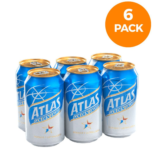 CERVEZA ATLAS GOLDEN LIGHT LATA 6 PACK