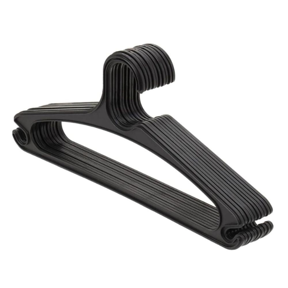 SET DE GANCHOS PLASTICOS COLOR NEGRO HOME BASIC 10 UND
