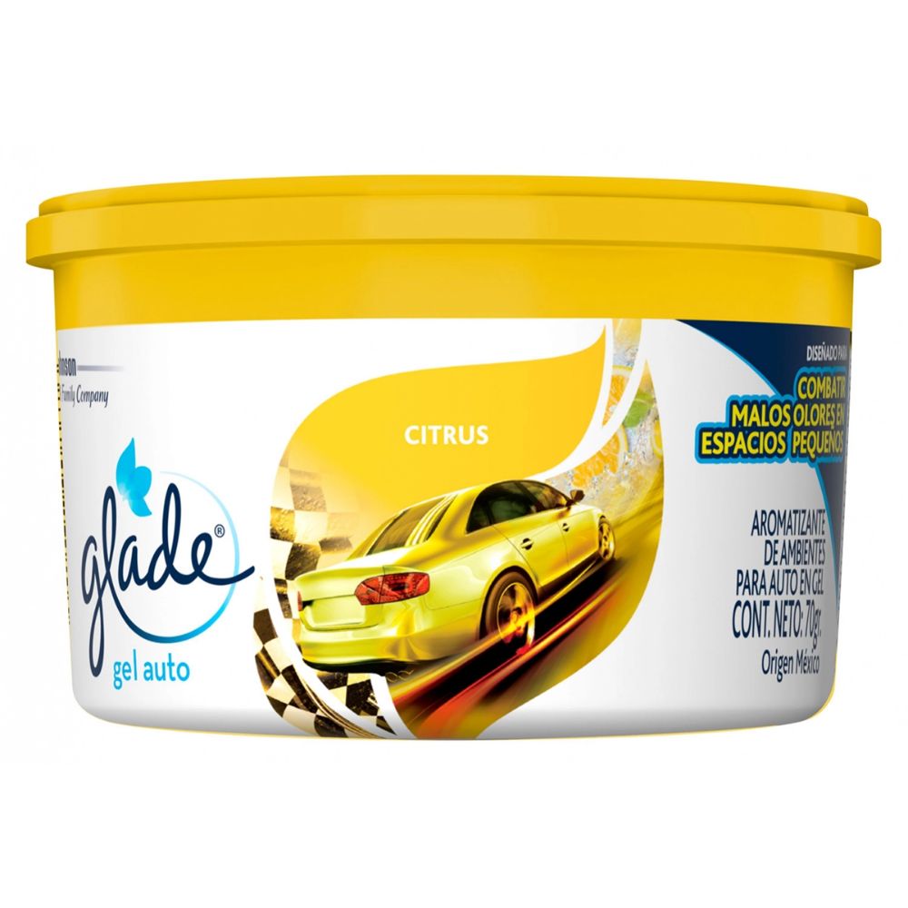 AROMATIZANTE MINI EN GEL FRAGANCIA CAR CITRUS GLADE 70 GR