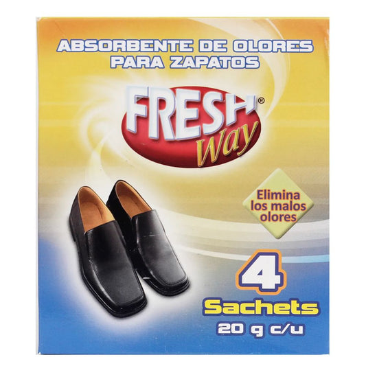 ABSORBENTE DE OLORES PARA ZAPATOS FRESH WAY 4 SOBRES
