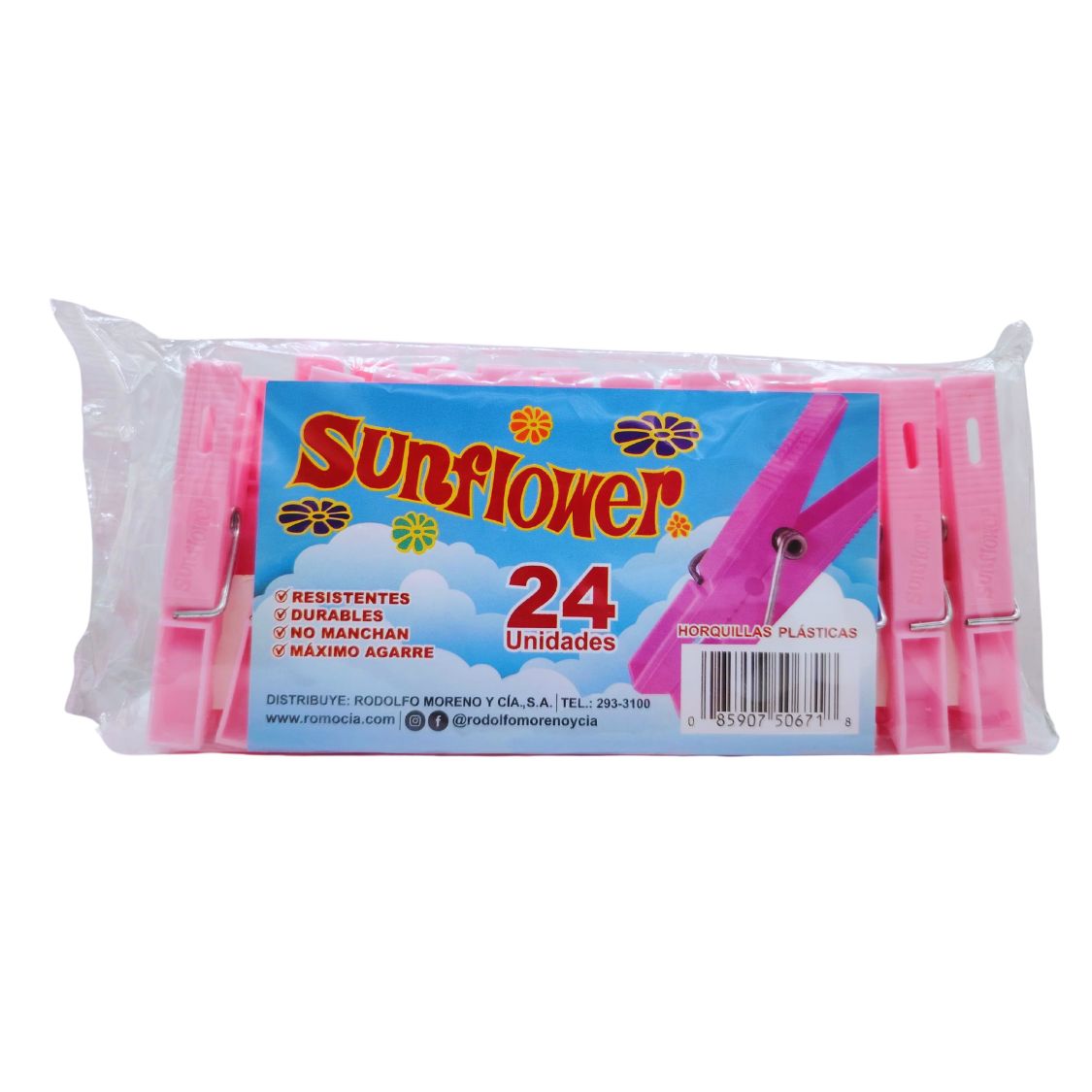 HORQUILLAS PLASTICAS ROSADAS SUNFLOWER 24 UND