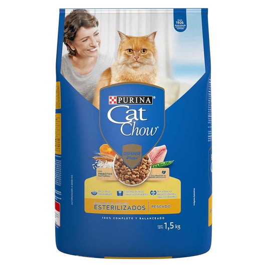 ALIMENTO PARA GATOS ADULTO ESTERELIZADOS PURINA CAT CHOW 1.5 KG