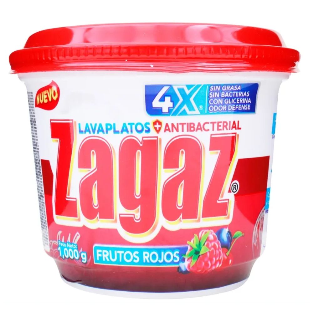 JABON LAVAPLATOS ANTIBACTERIAL FRUTOS ROJOS ZAGAZ 1000 GR