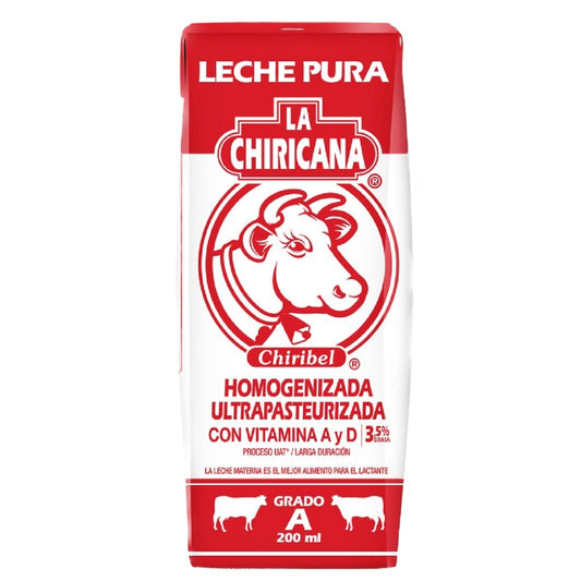 LECHE LA CHIRICANA UHT 3.5% 200 ML