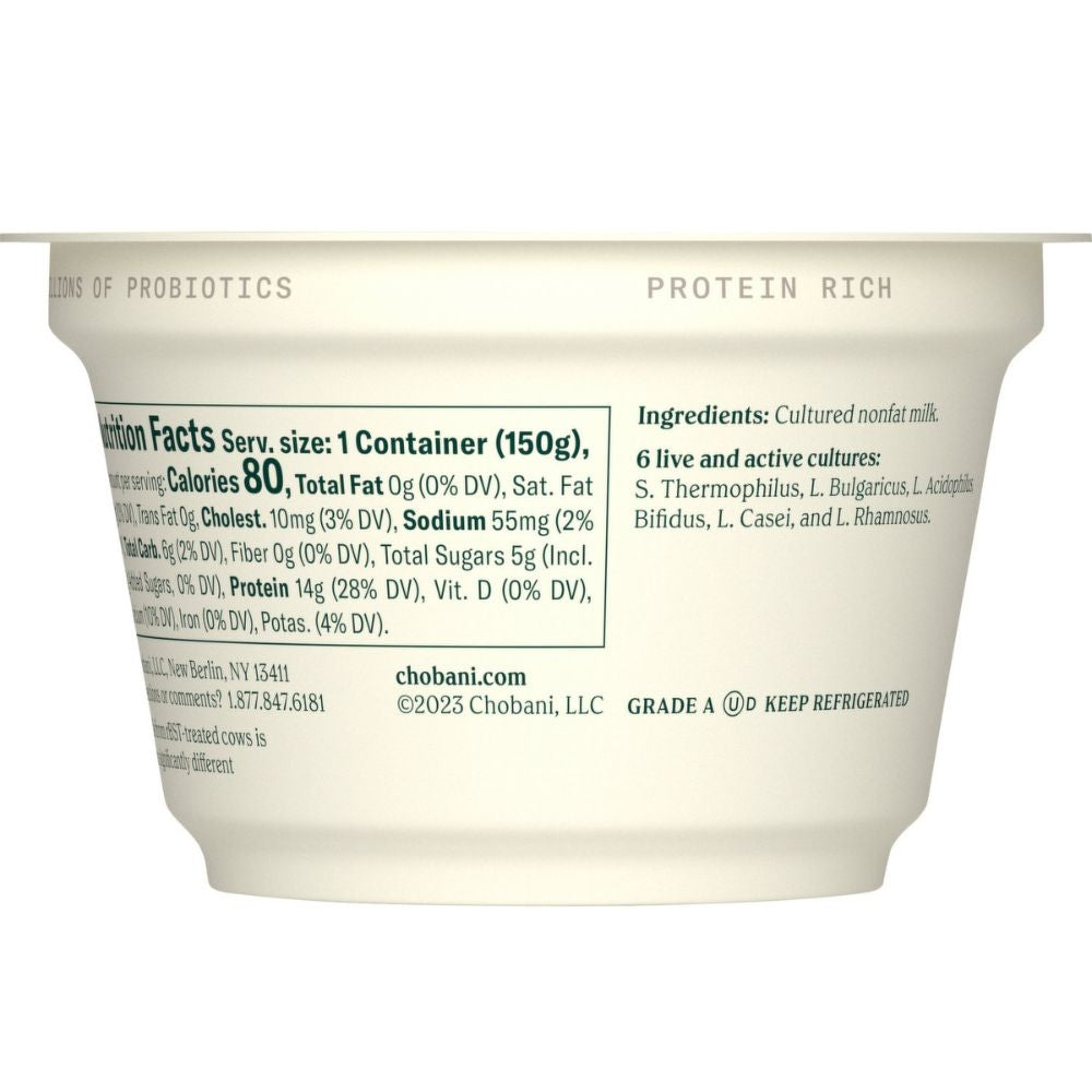 YOGURT CHOBANI PLAIN NON FAT 150 GR