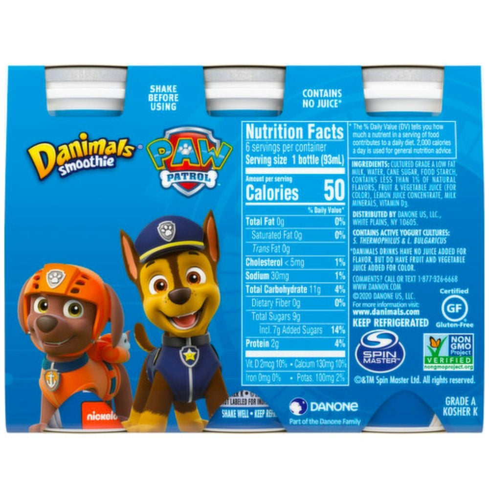 YOGURT DANIMALS DRINK RASPBERRY 18.6OZ 6 PACK