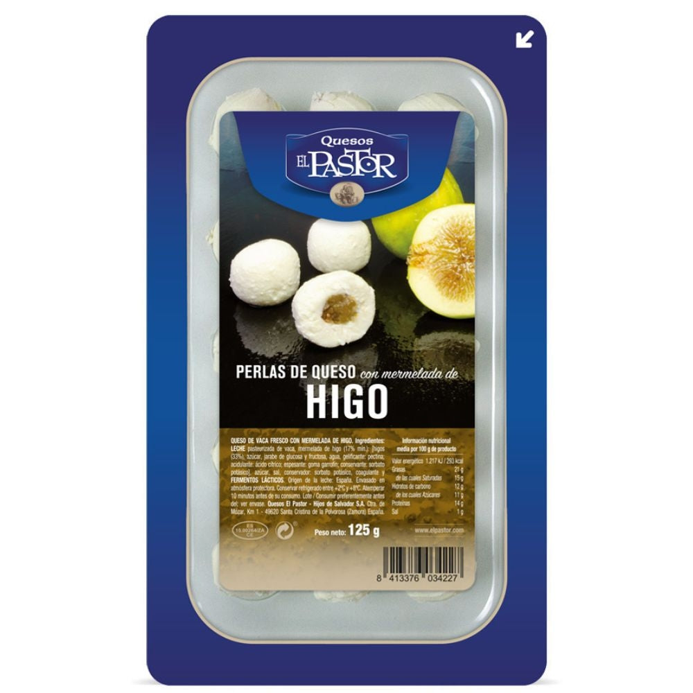 PERLAS DE QUESO CON RELLENO DE HIGO EL PASTOR 125 GR