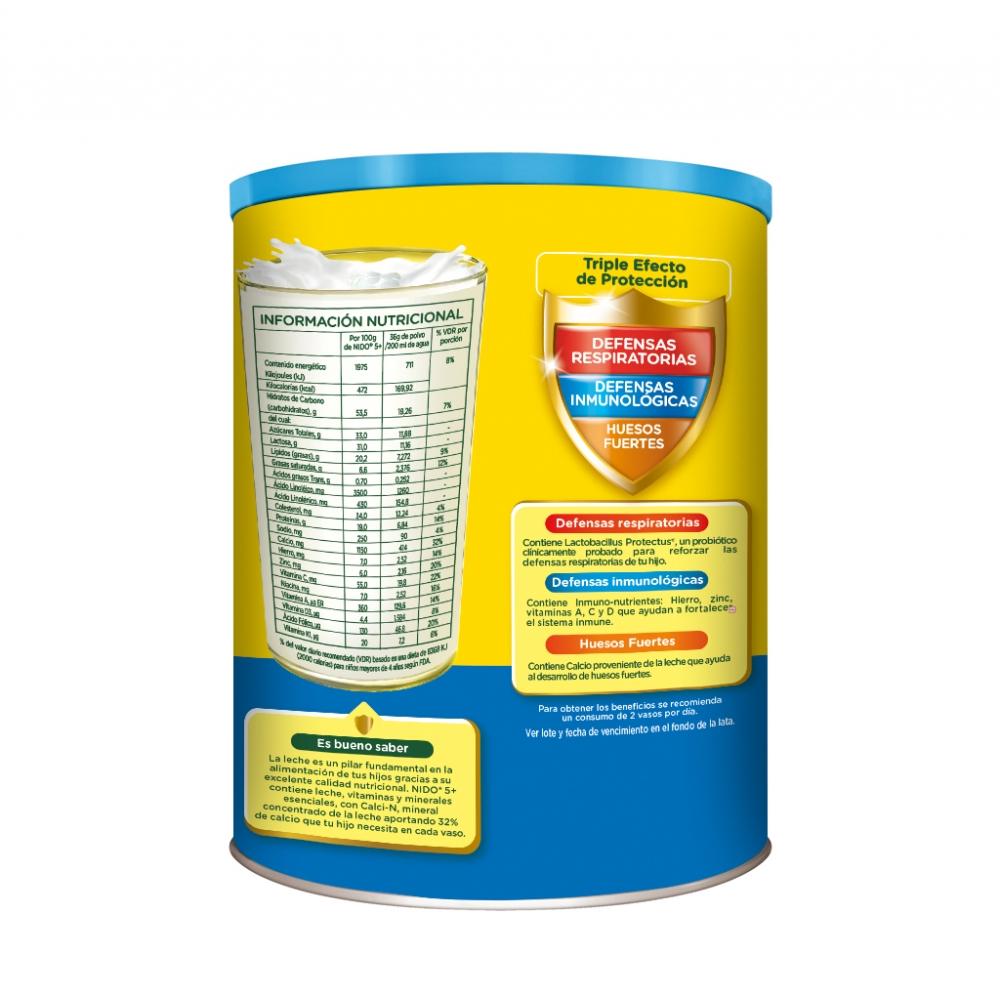 NESTLE NIDO 5+ HUESOS FUERTES ALIMENTO COMPLEMENTARIO A BASE DE LECHE INSTANTANEA LATA 800G