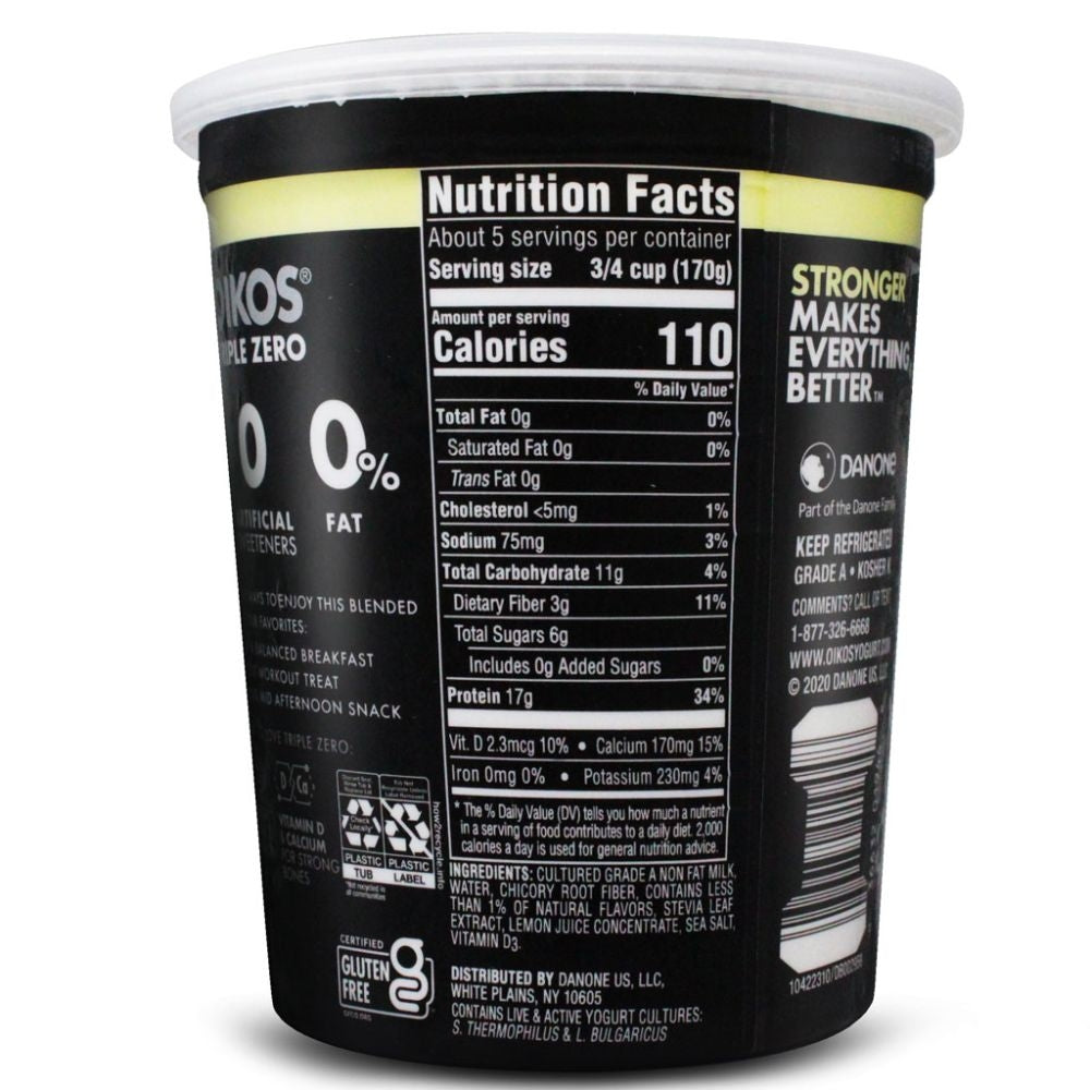 YOGURT OIKOS GRIEGO TRIPLE ZERO VANILLA QUART 32 OZ