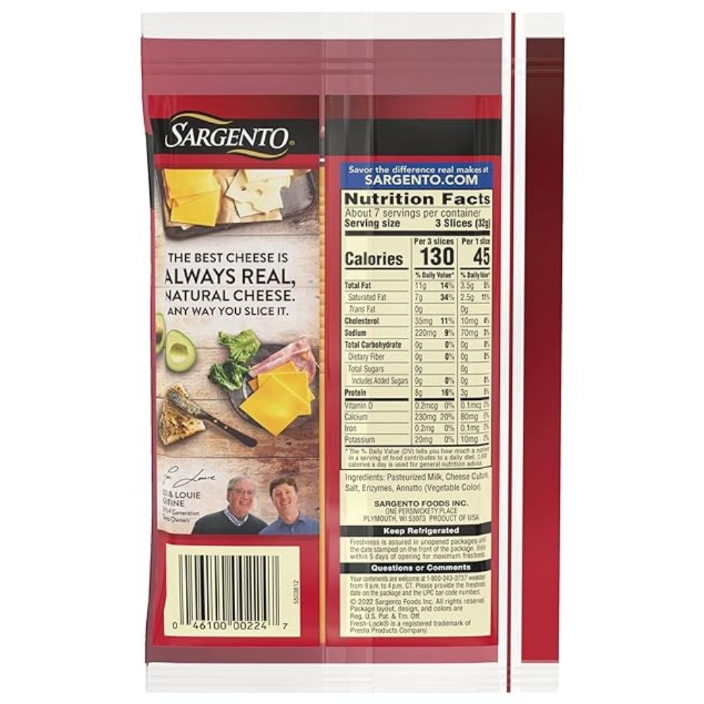 QUESO SARGENTO SLICE MILD CHEDDAR ULTRA THIN 7.60 OZ