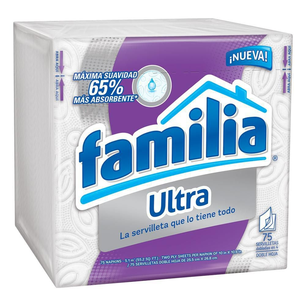 SERVILLETAS FAMILIA ULTRA 100 UNIDADES