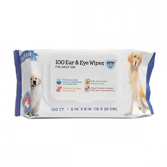 PAQUETE DE 100 WIPES PARA PERROS PARA OJO Y OIDOS