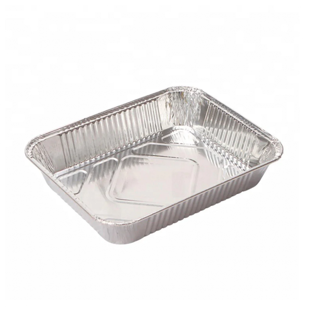 BANDEJA DE ALUMINIO MEDIANA 29,8CM X 23,8CM X 6,5CM - 1 UND