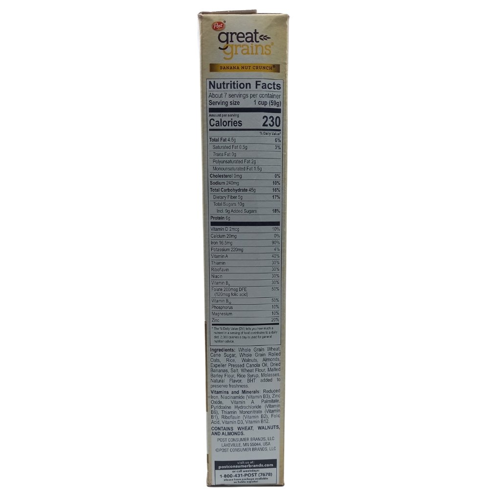 CEREAL GREAT GRAINS BANANA NUT CRUNCH 15.5 OZ