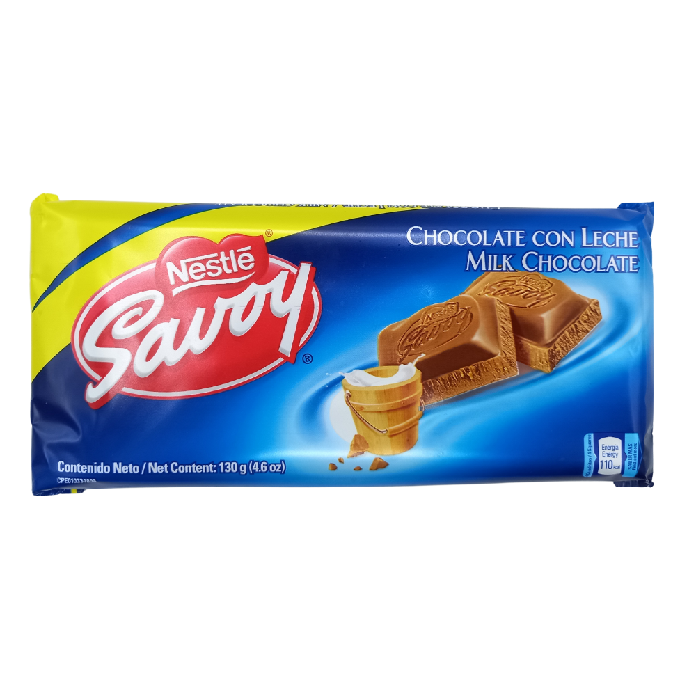 CHOCOLATE CON LECHE EN BARRA DE SAVOY 130 GR