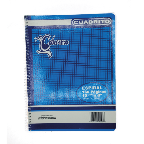 LIBRETA CORSARIO ESPIRAL CUADRITOS 160 PGS
