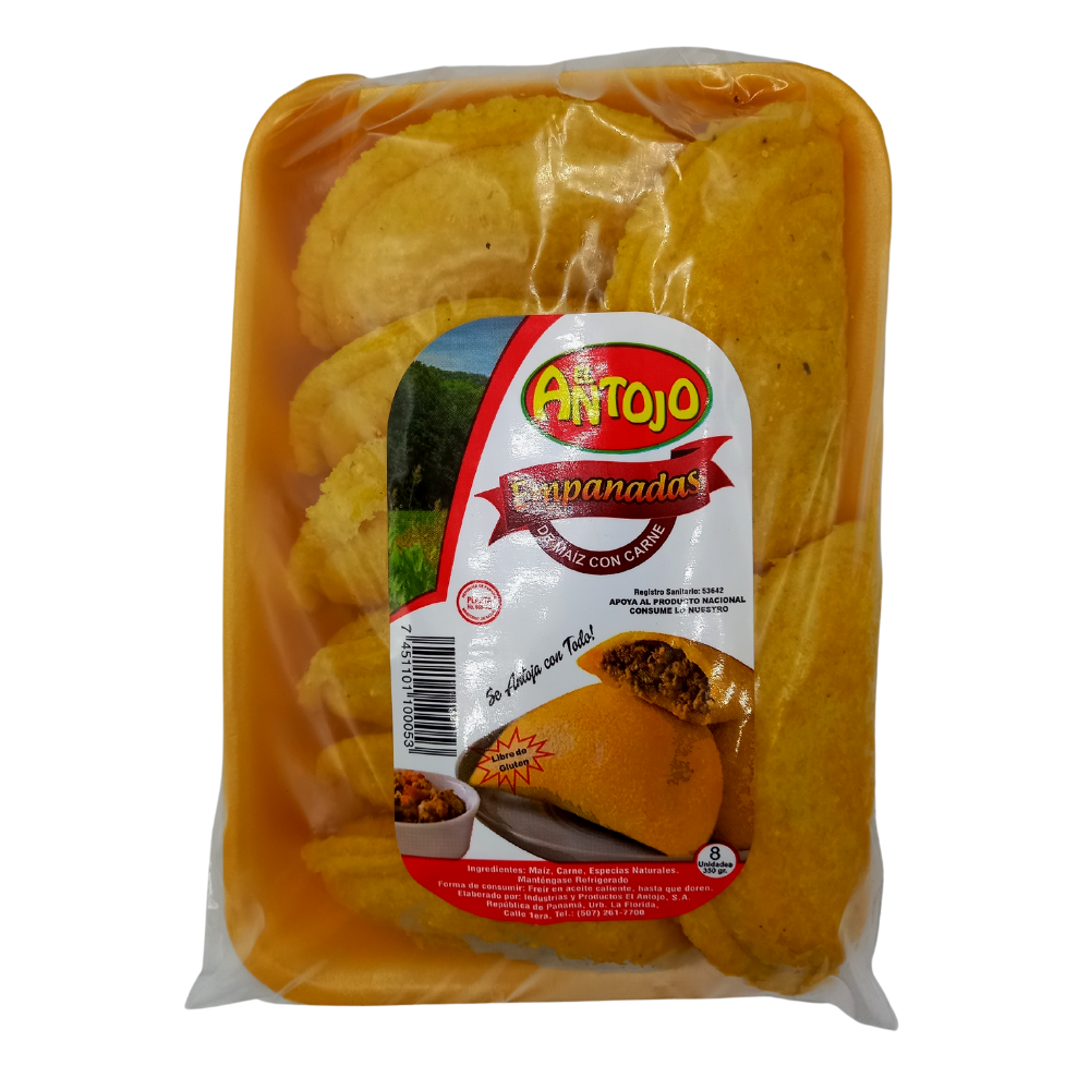 EMPANADA DE MAIZ CARNE MOLIDA EL ANTOJO 8 UND