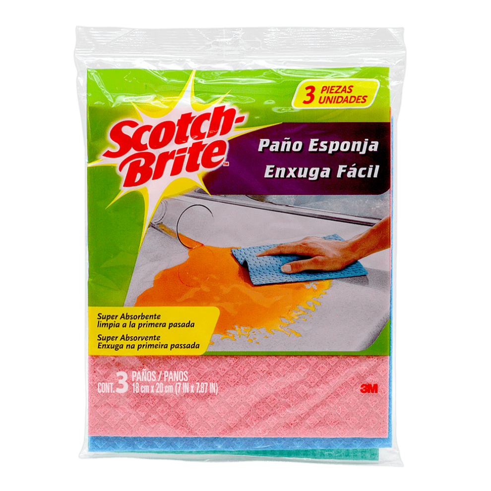 PAÑO ESPONJA SCOTCH BRITE 3 UND