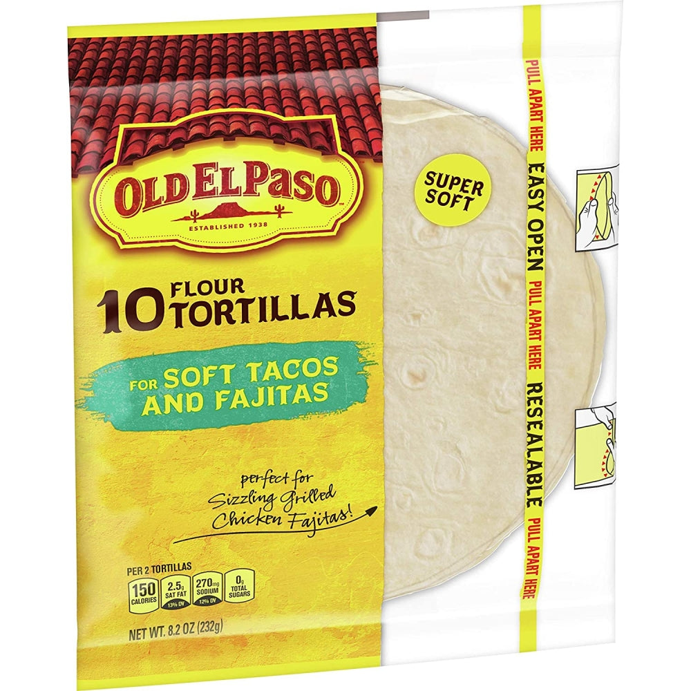 HARINA OLD EL PASO FLOUR TORTILLLA 10 UNIDADES 8.2 OZ
