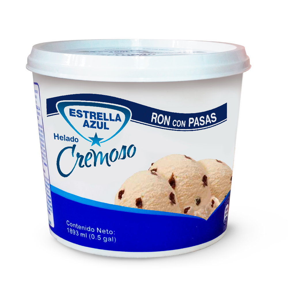HELADO ESTRELLA AZUL RON CON PASAS 1700 ML