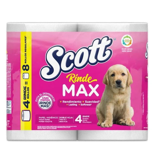 PAPEL HIGIENICO SCOTT RINDEMAX 4 ROLLO
