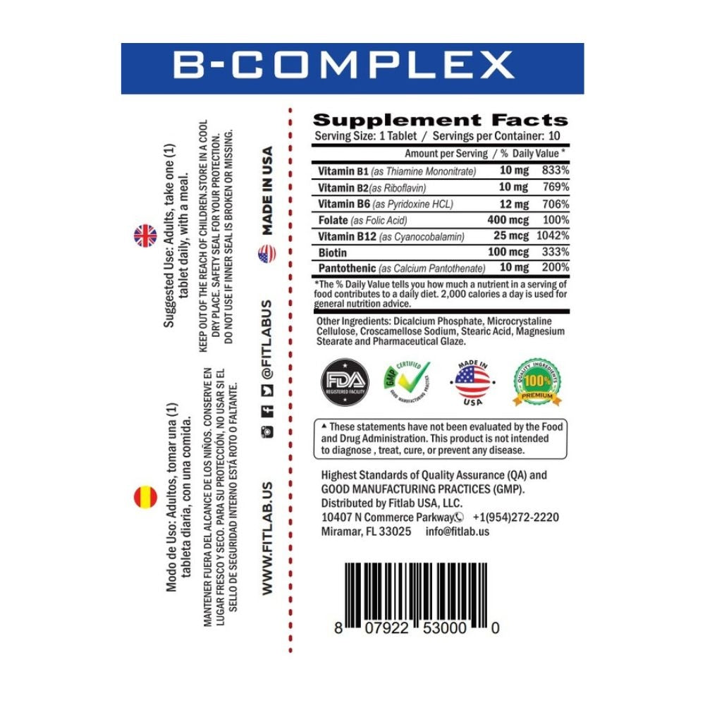 VITAMINA B-COMPLEX FIT LAB 10 UND