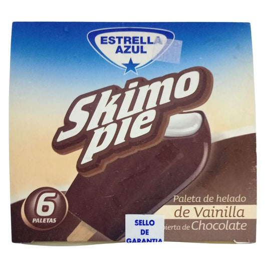 PALETAS DE HELADO SKIMO PIE ESTRELLA AZUL 6 UND