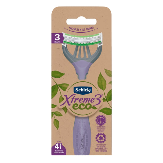 AFEITADORA SCHICK XTREME 3H ECO MUJER 4 MAQUINAS