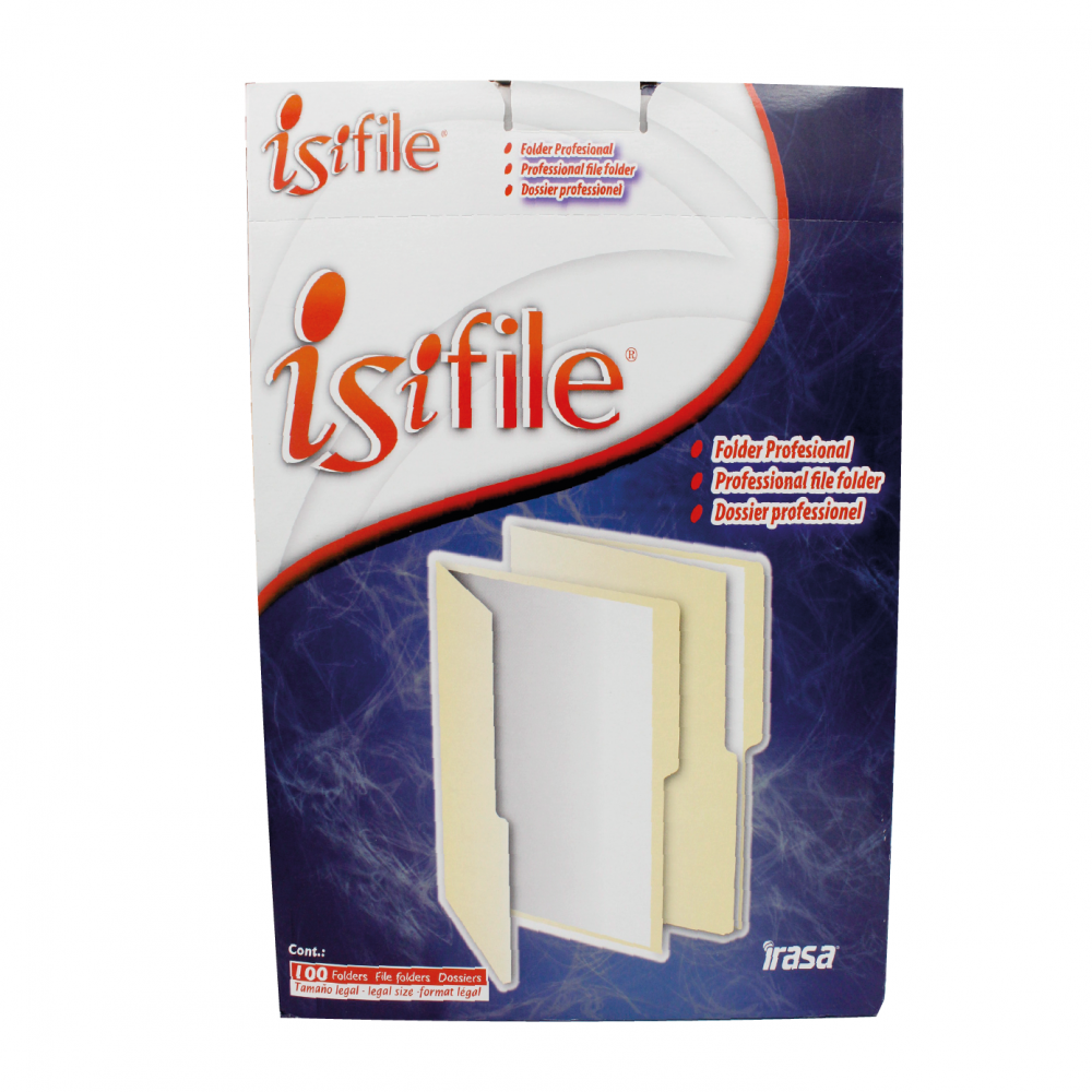 FOLDER MANILA TAMAÑO LEGAL IRASA - CAJA DE 100 UND