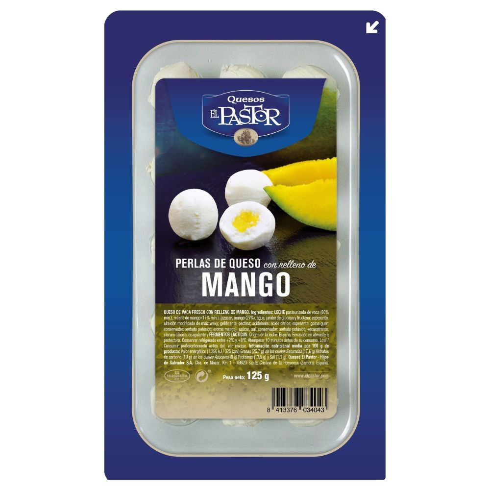 PERLAS DE QUESO CON RELLENO DE MANGO EL PASTOR 125 GR