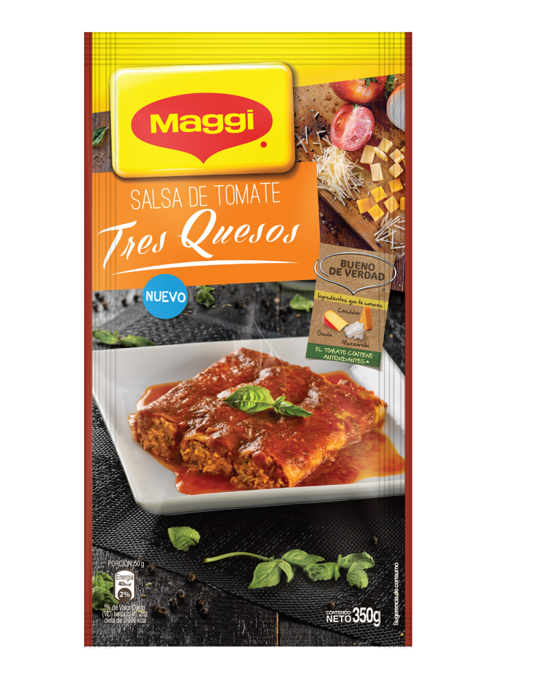 SALSA DE TOMATE MAGGI TRES QUESOS 350 G