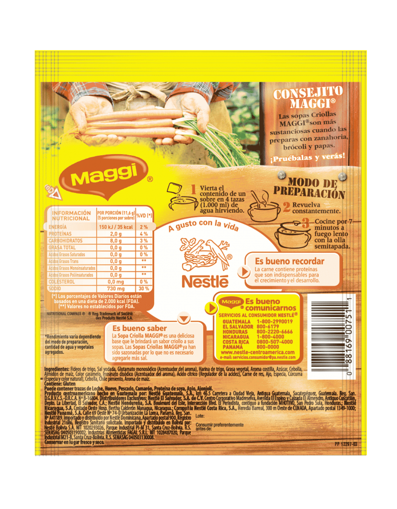 SOPA CRIOLLA MAGGI COSTILLA DE RES 58 G