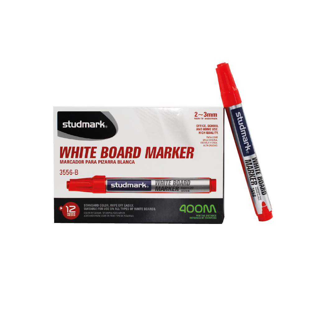 MARCADOR DE AGUA PARA TABLERO STUDMARK ROJO (WHITE BOARD) - 1 UND