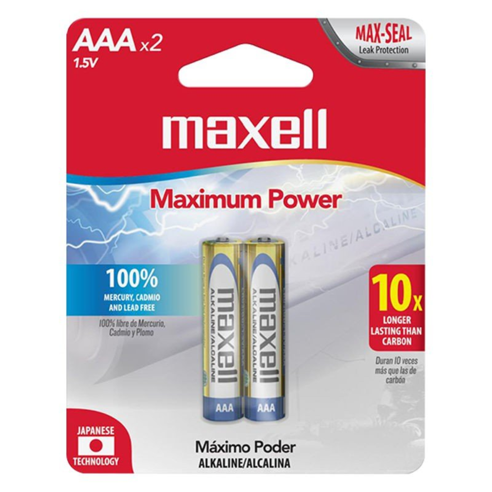 BATERÍA MAXELL ALKALINA LR03 AAA 2 PACK