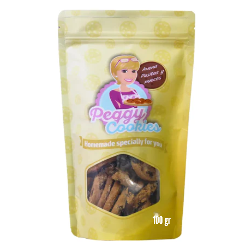 PEGGY COOKIES AVENA PASAS Y NUECES 100 GR